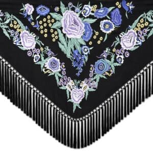 MANTONCILLO DE FLAMENCA IMPERIAL NEGRO CON LILA PORTADA