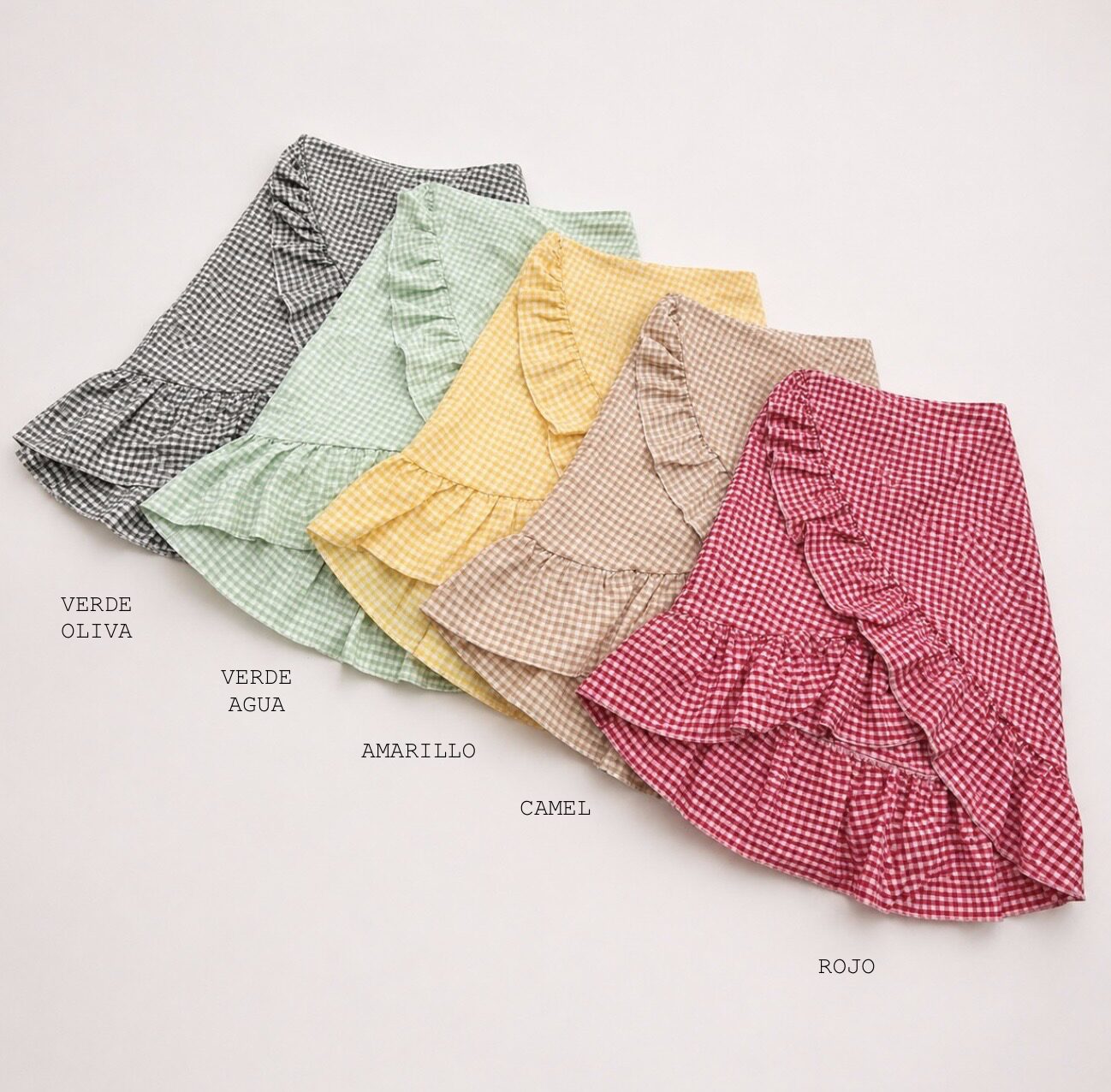 VICHY FLAMENCO SHAWL WITH RUFFLES