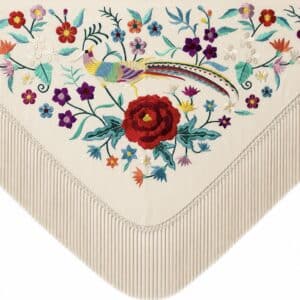 mantoncillo de flamenca faisÁn blanco roto
