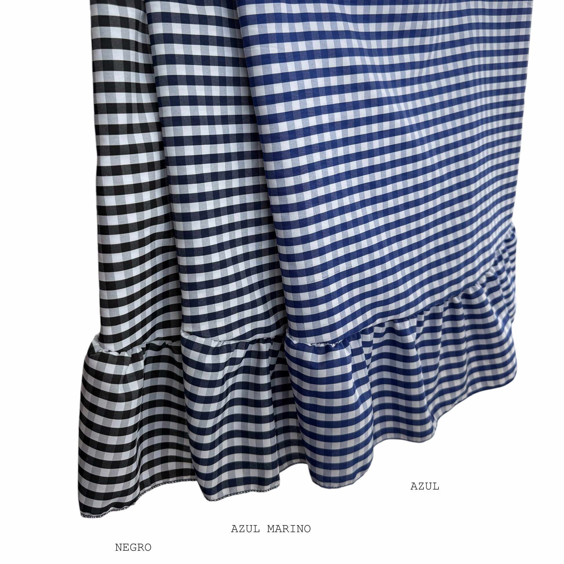 VICHY FLAMENCO SHAWL WITH RUFFLES