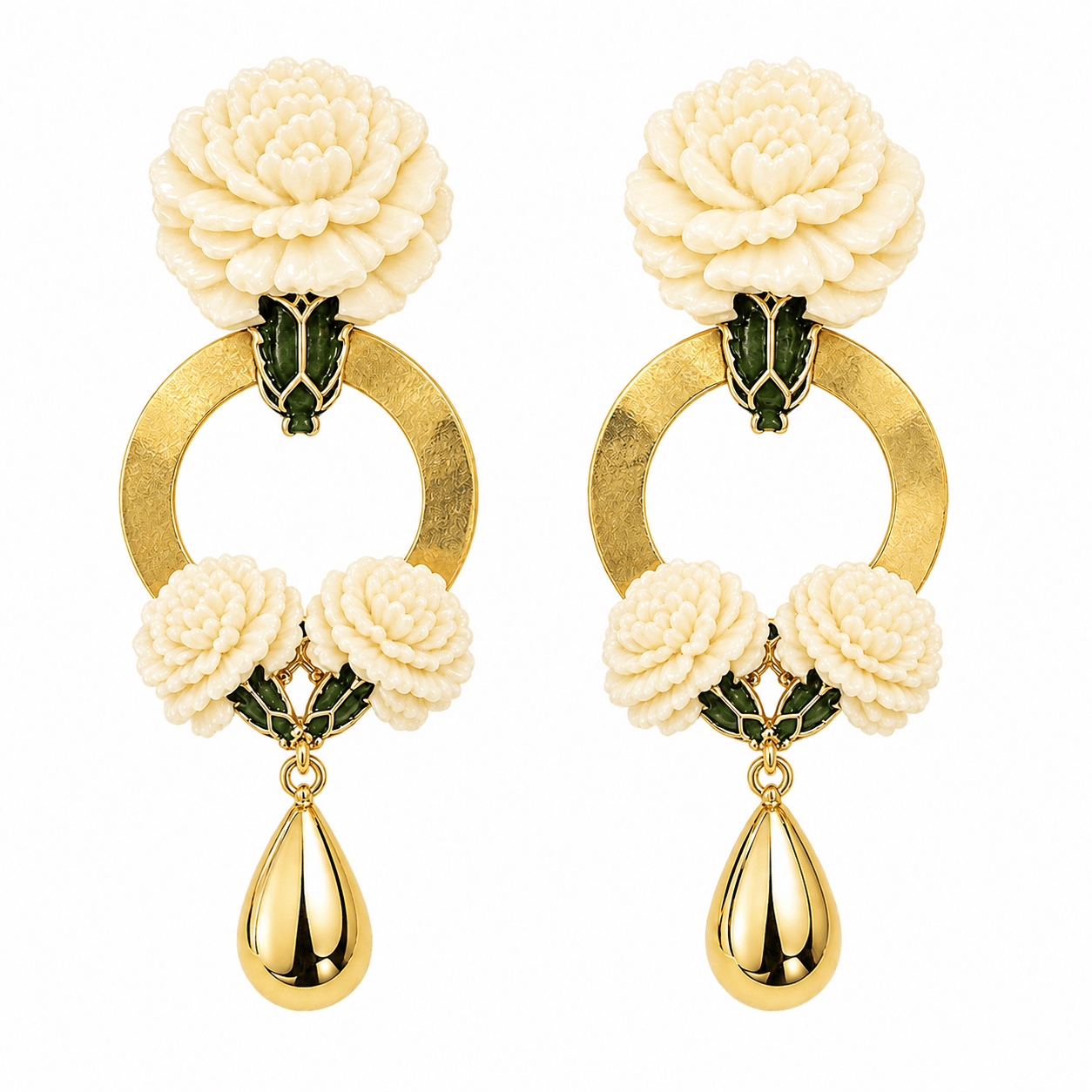 pendientes de clavel esmaltado hispalis en estudio