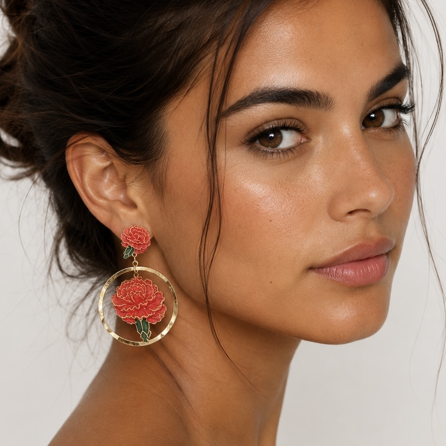 pendientes de clavel esmaltado aurgi portada