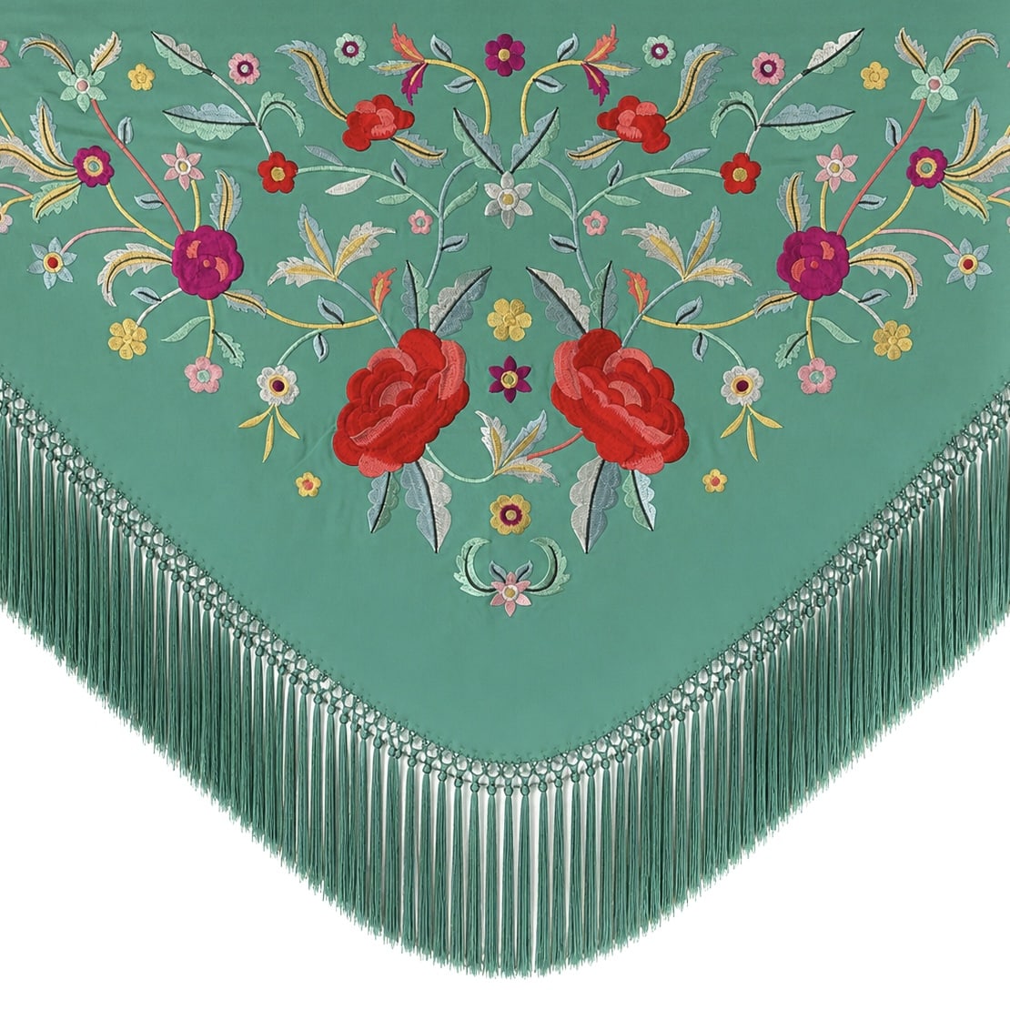 CHÀLE DE FLAMENCA VERT ESTRELLA