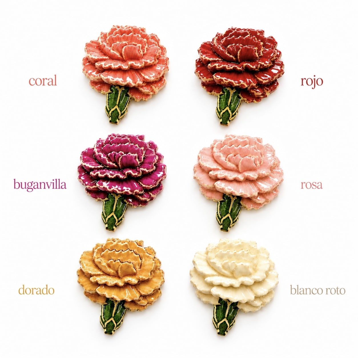 clavel esmaltado para pegar 40x35mm de colores