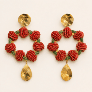 pendientes de clavel esmaltado adonis de estudio