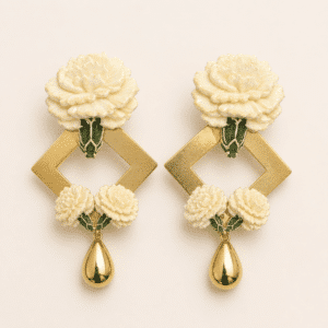 pendientes de clavel esmaltado hispalis de estudio