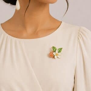 BROCHE FLEUR D'ORANGER 34x30 MM