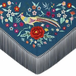 MANTONCILLO DE FLAMENCA FAISÁN AZUL PETRÓLEO PORTADA
