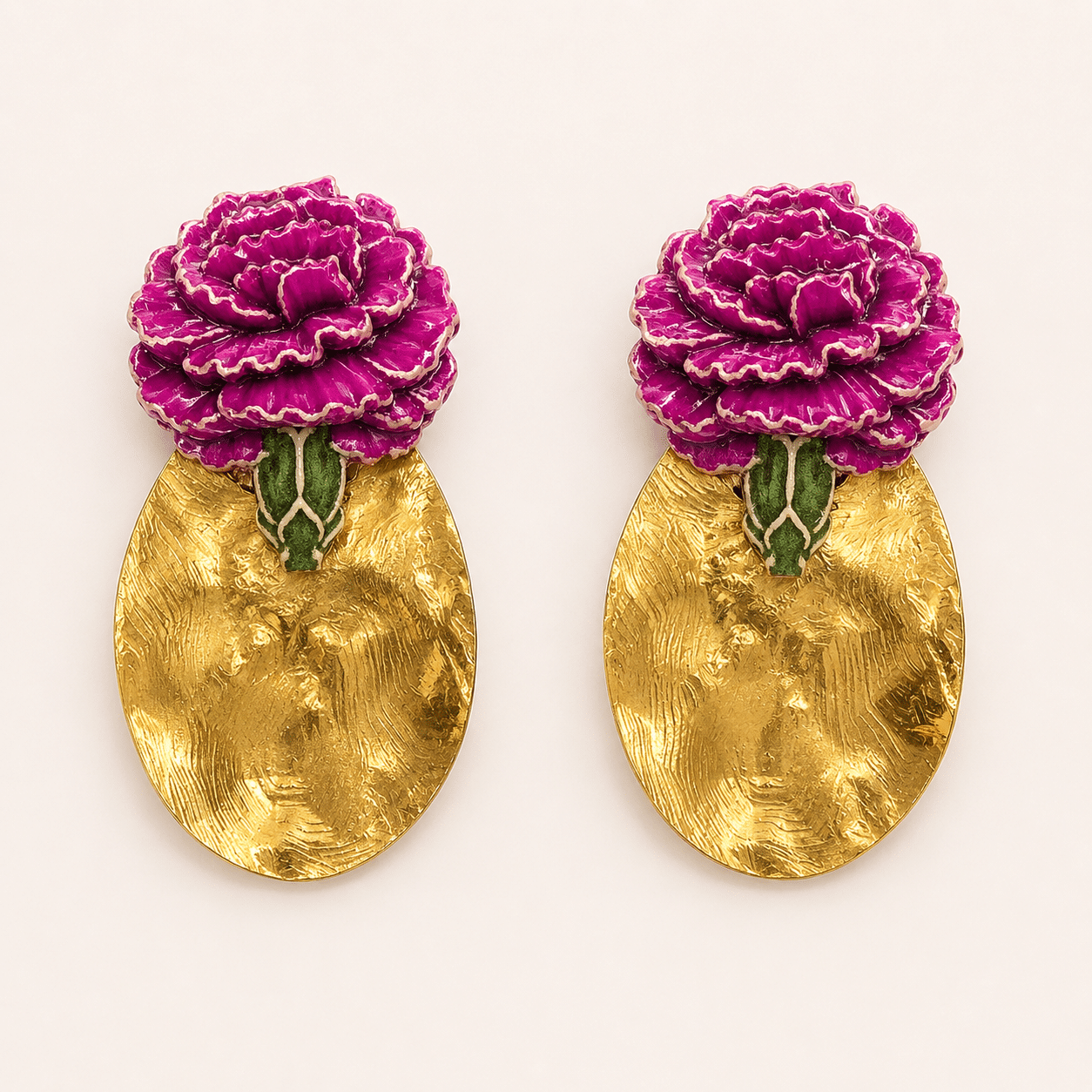 pendientes de clavel esmaltado gadir de estudioi