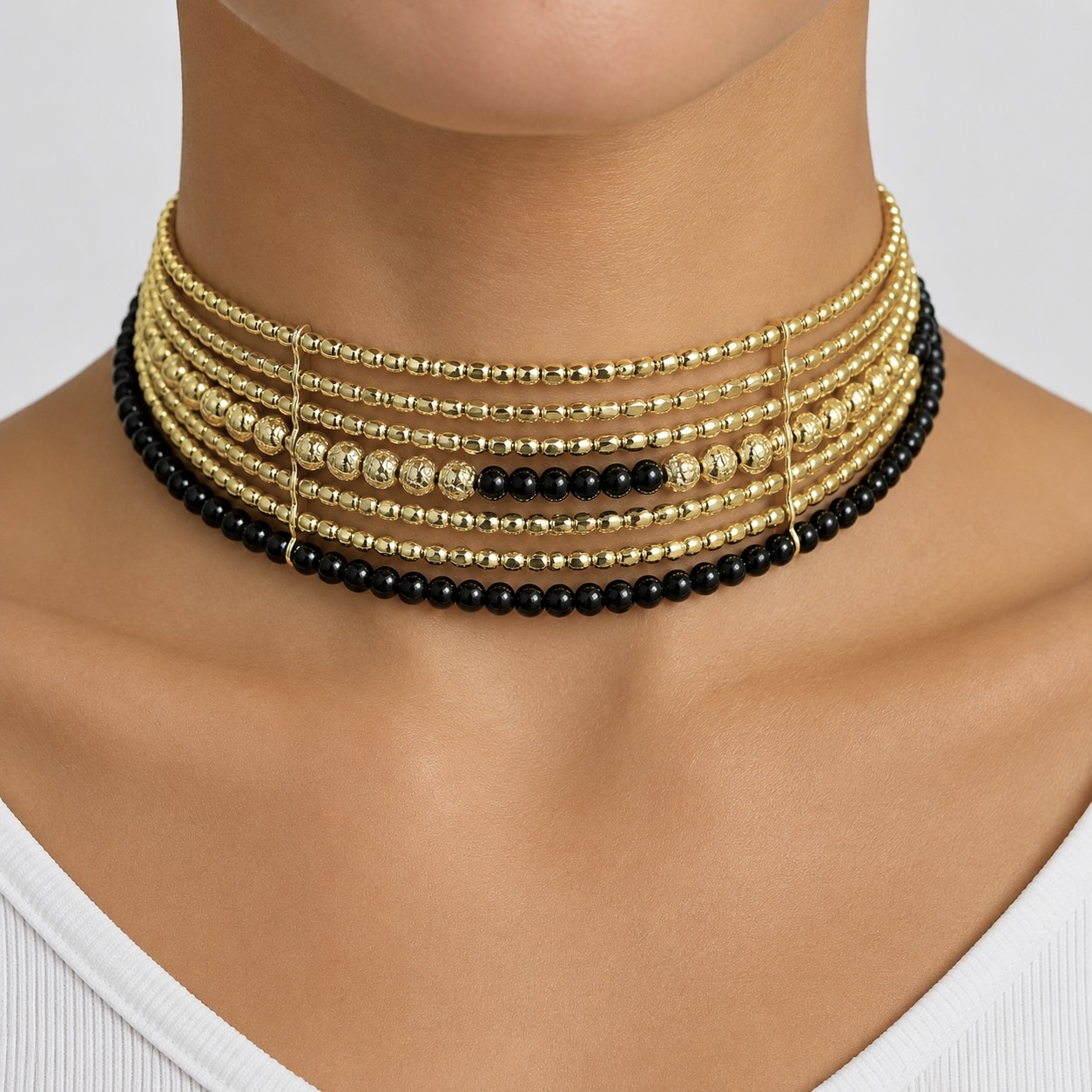 CHOKER IBIZA DORADO Y NEGRO PORTADA