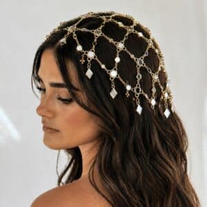 CASQUETE JOYA DE CADENAS CON ESPEJO DORADO LUX PORTADA