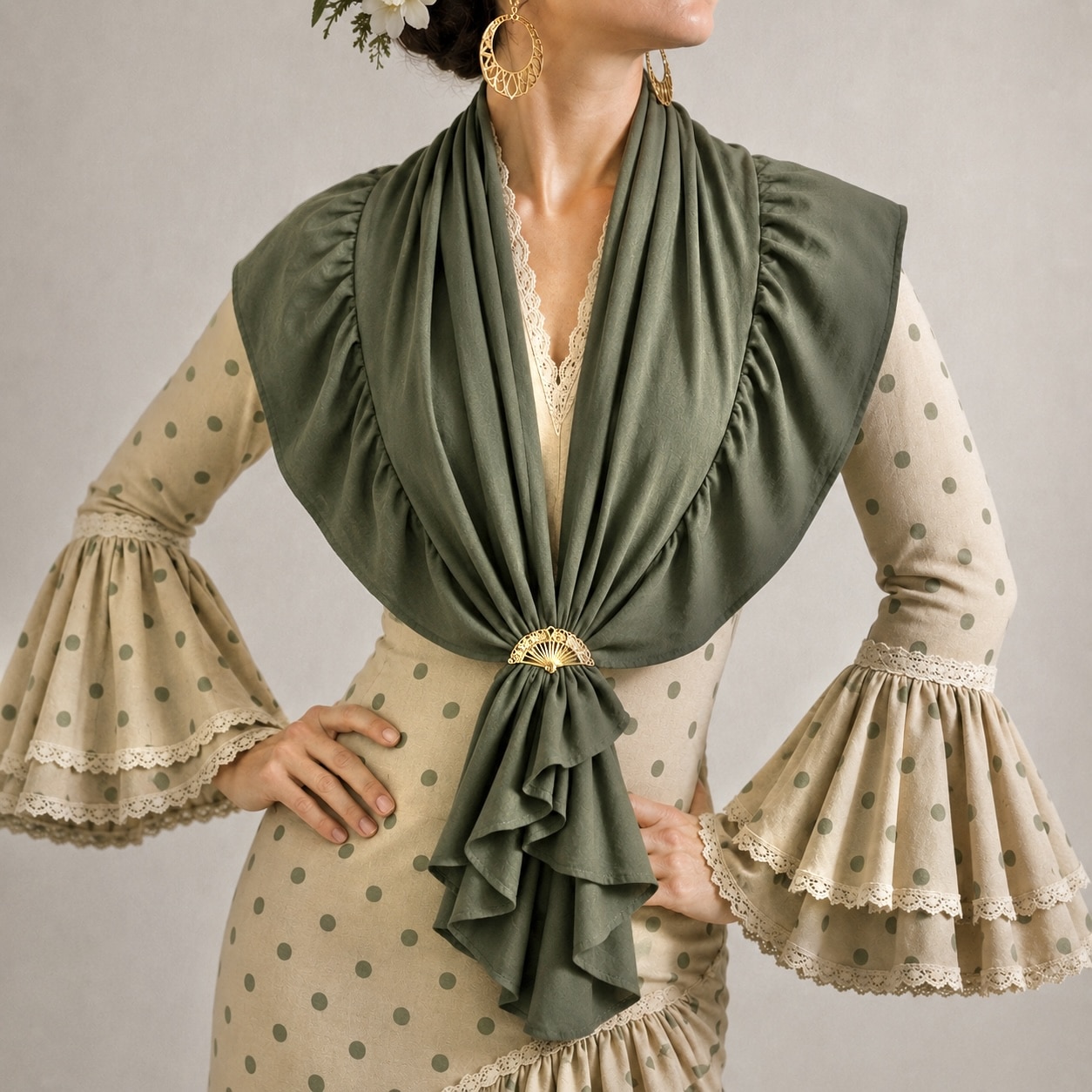 PAIN FLAMENCO SHAWL WITH RUFFLE