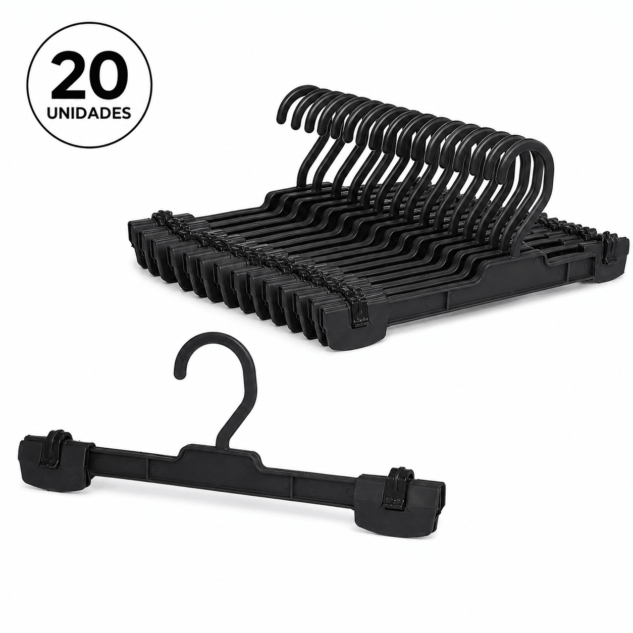 LOT DE 20 CINTRES À PINCES PAS CHERS
