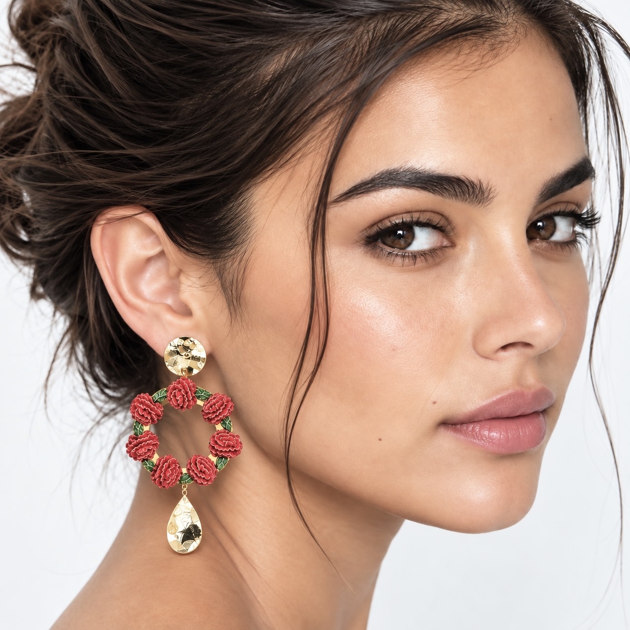 pendientes de clavel esmaltado adonis portada