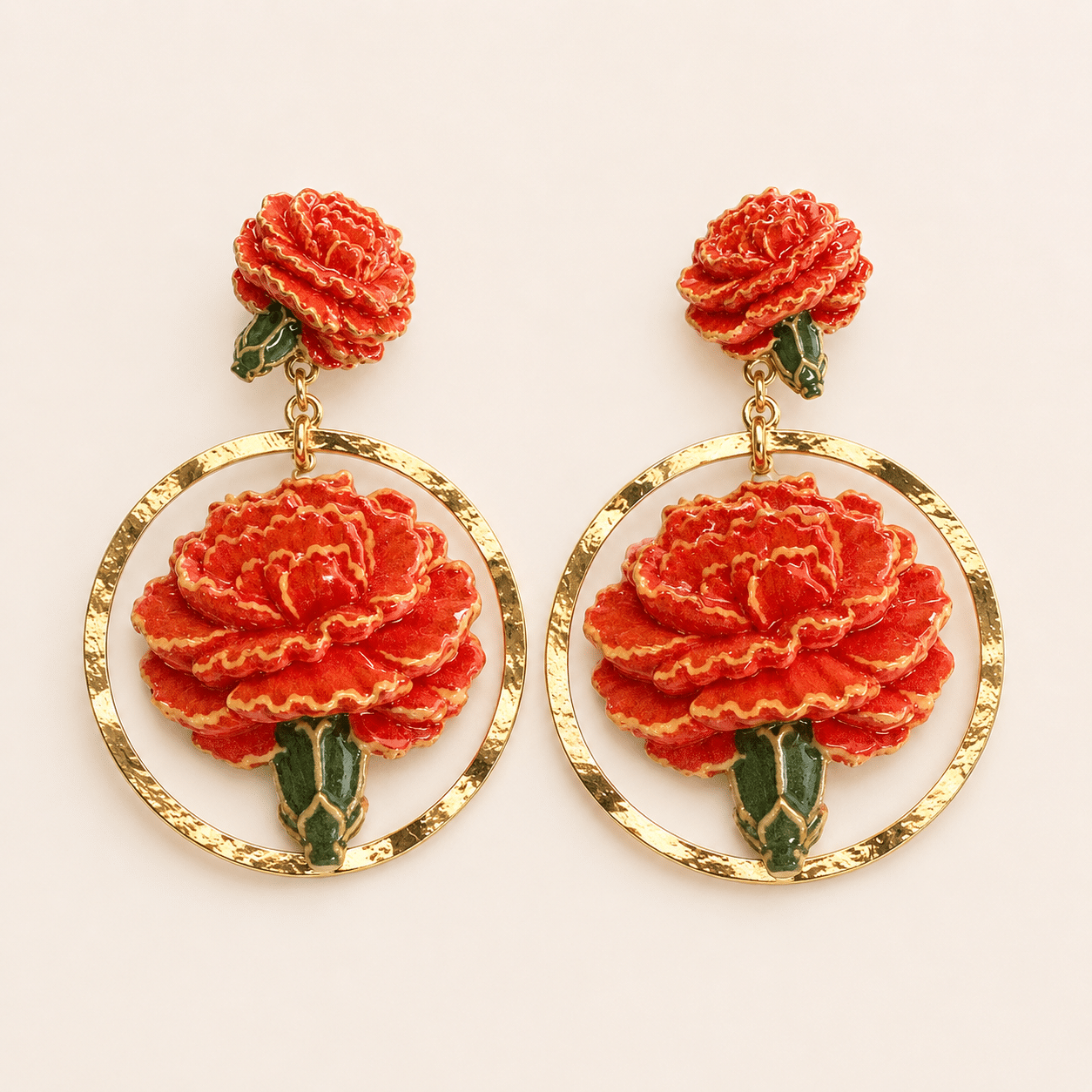 pendientes de clavel esmaltado aurgi portada