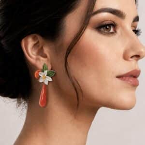 pendientes azahar con lágrima coral portada