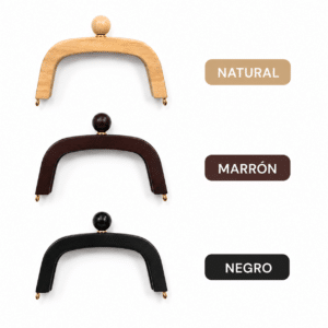 WOODEN BAG HANDLE WITH BALL CLASP