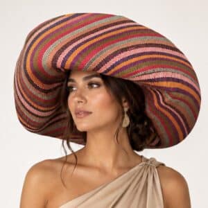 MULTICOLOUR RAFFIA HAT FOR WEDDING GUESTS