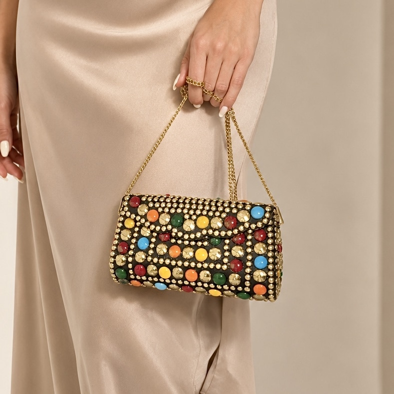 bolso in roma tachas multicolor