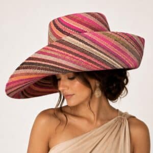 PINK MULTICOLOUR RAFFIA WEDDING HAT