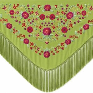 mantoncillo de flamenca verde pistacho