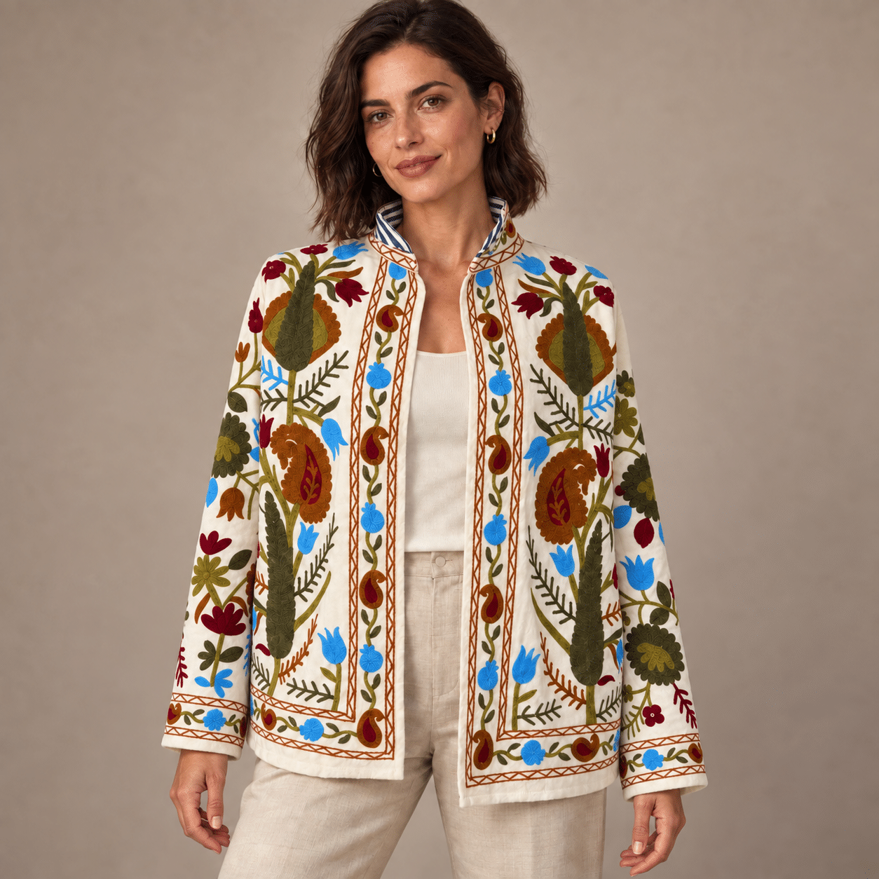chaqueta suzani blanco roto portada