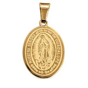 colgante de la virgen de guadalupe de acero inoxidable portada