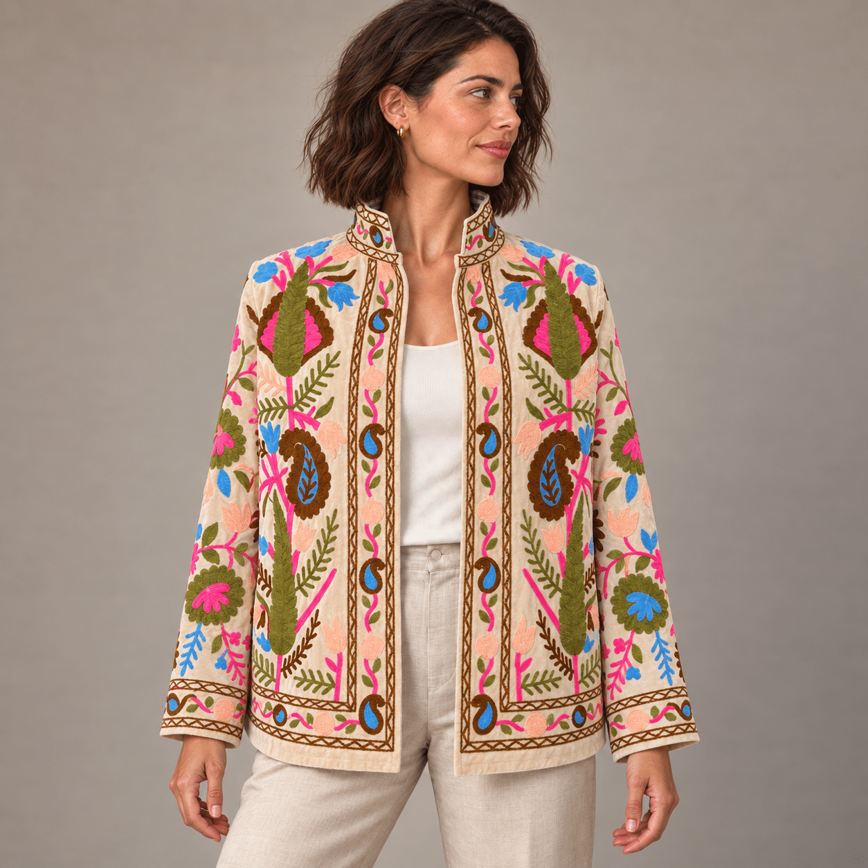 chaquete suzani beige portada
