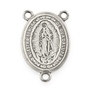 medalla central para rosario acero inoxidable guapdalupe portada